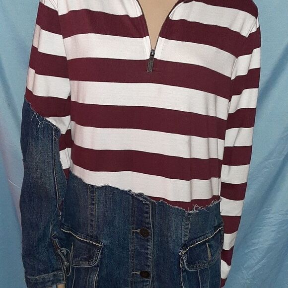 J. Crew Mercantile long sleeve denim and stripes - Picture 8 of 8